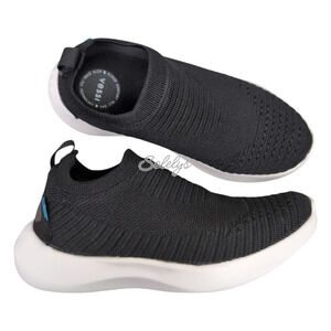 Vessi Everyday Move Slip On Womens 5 Onyx Black White Waterproof DymaTex Sneaker